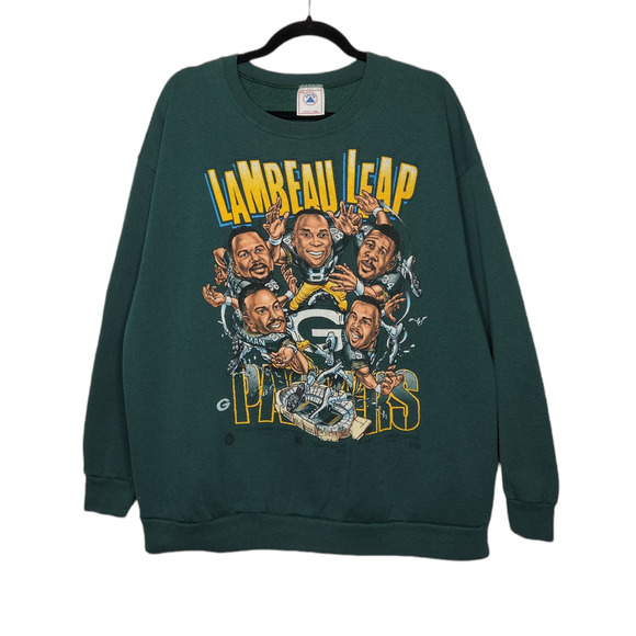 Vintage Green Bay Packers Lambeau Leap Caricature Football NFL Shirt VTG